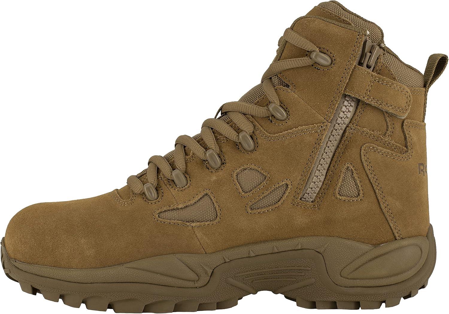 imageReebok Mens Rb8694 Rapid Response Rb Composite Toe 6quot Tactical Stealth Boot Sidezipper Desert Tan Military ampamp Tactical BootsCoyote
