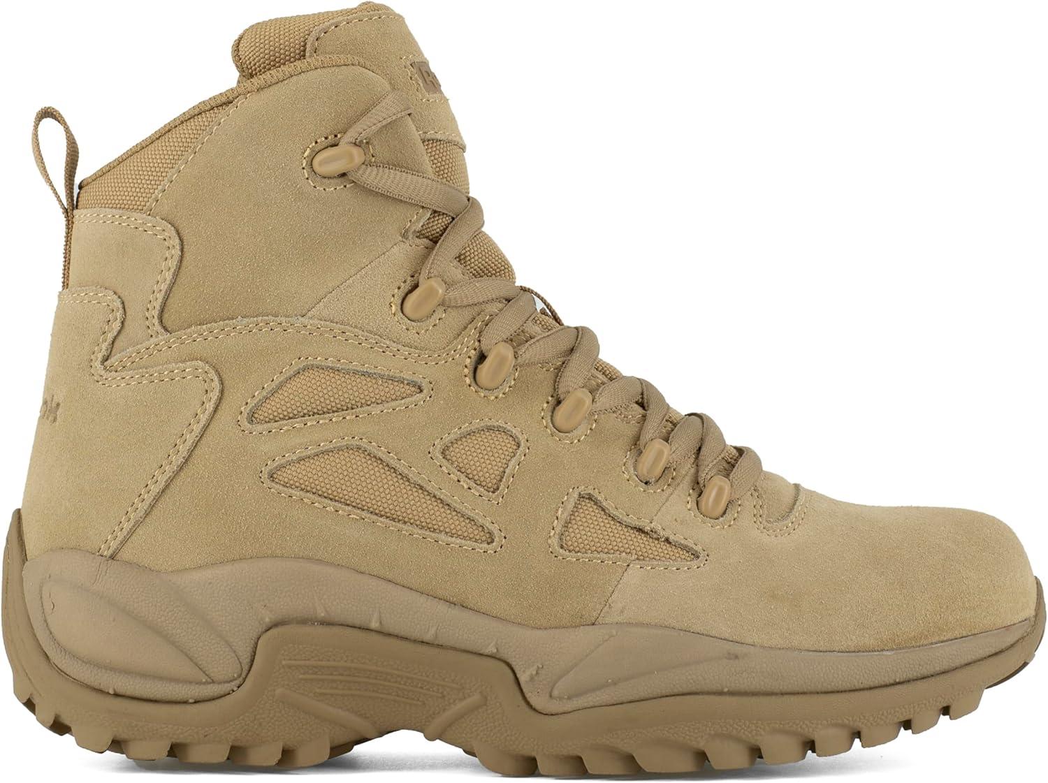 imageReebok Mens Rb8694 Rapid Response Rb Composite Toe 6quot Tactical Stealth Boot Sidezipper Desert Tan Military ampamp Tactical BootsDesert Tan