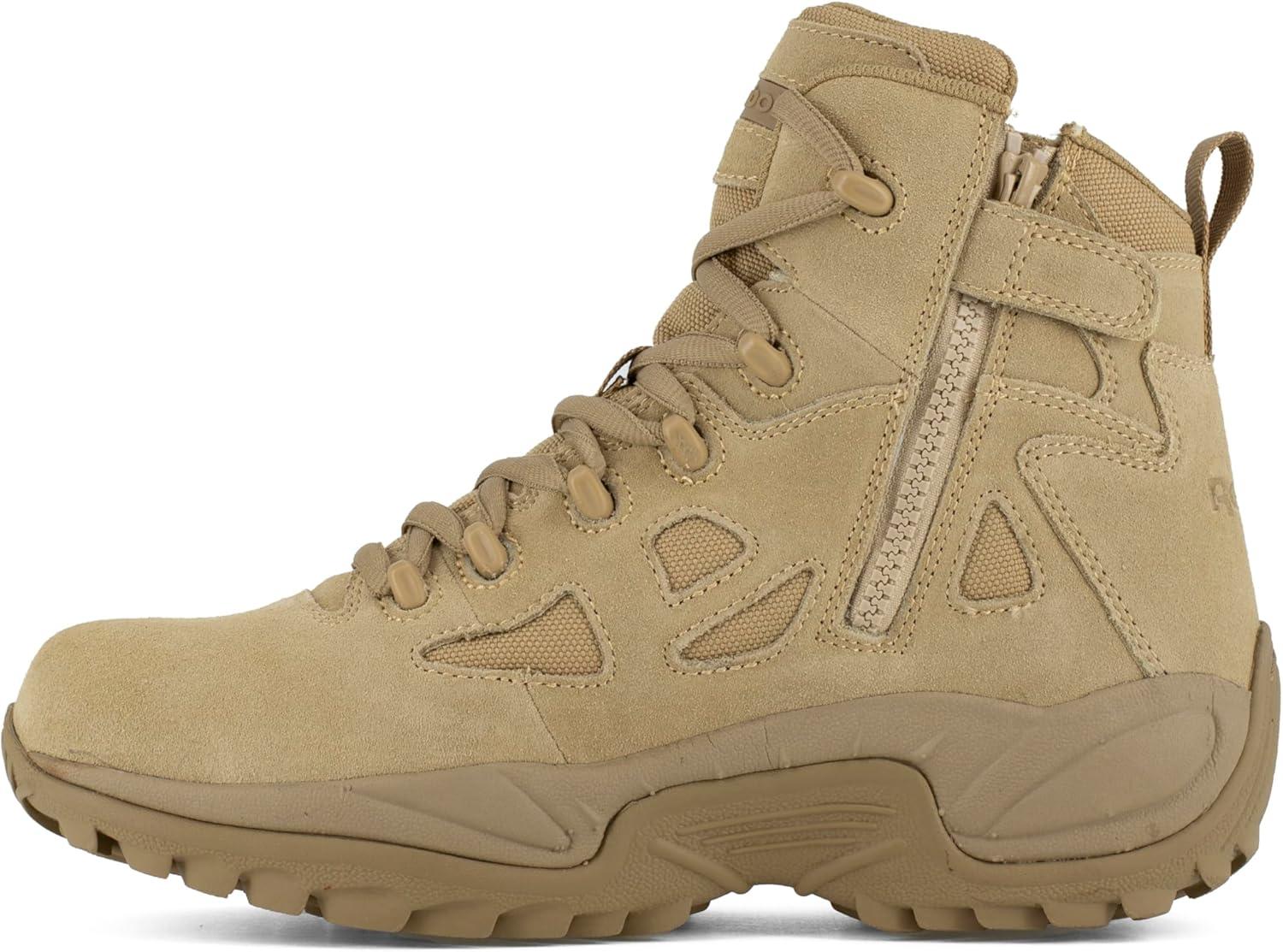 imageReebok Mens Rb8694 Rapid Response Rb Composite Toe 6quot Tactical Stealth Boot Sidezipper Desert Tan Military ampamp Tactical BootsDesert Tan