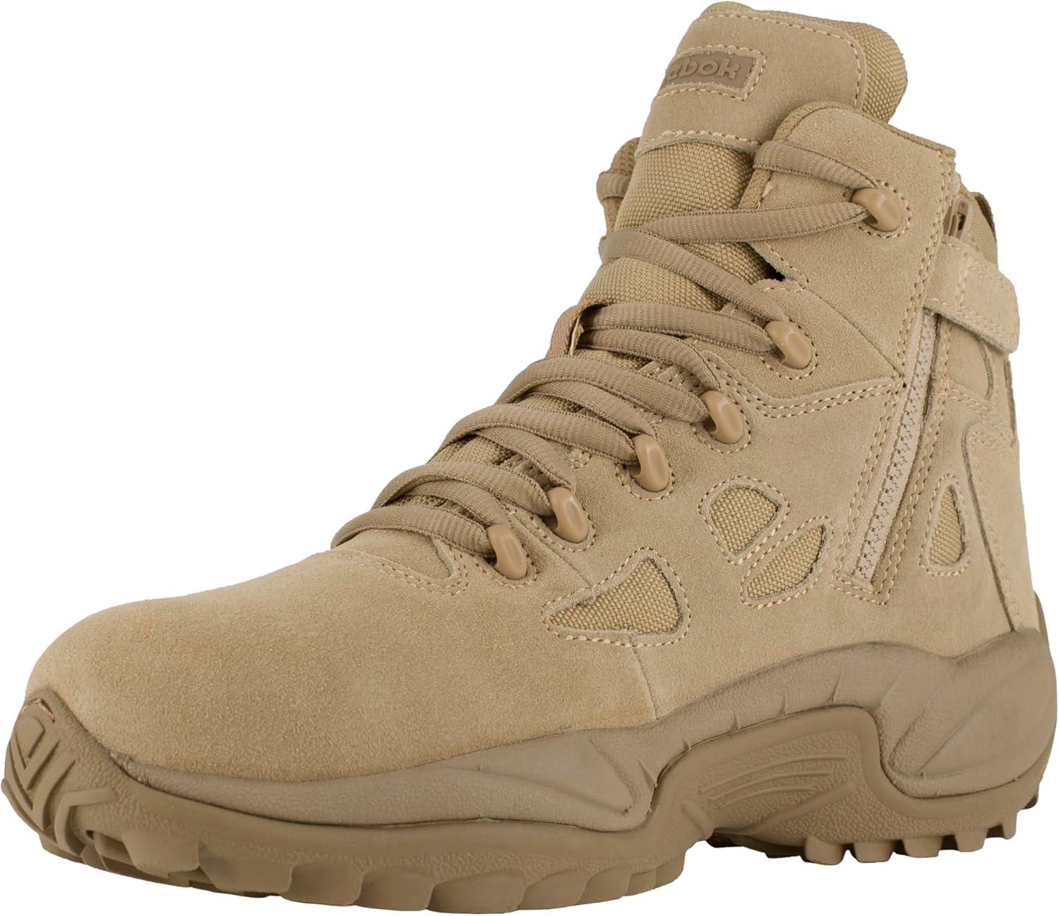 imageReebok Mens Rb8694 Rapid Response Rb Composite Toe 6quot Tactical Stealth Boot Sidezipper Desert Tan Military ampamp Tactical BootsTan