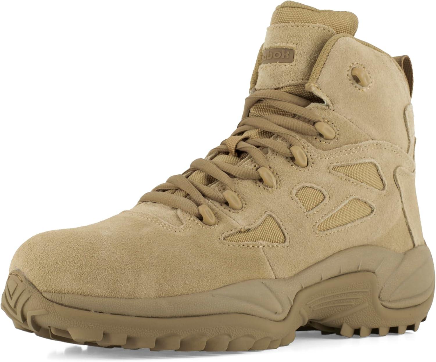 imageReebok Mens Rb8694 Rapid Response Rb Composite Toe 6quot Tactical Stealth Boot Sidezipper Desert Tan Military ampamp Tactical BootsTan