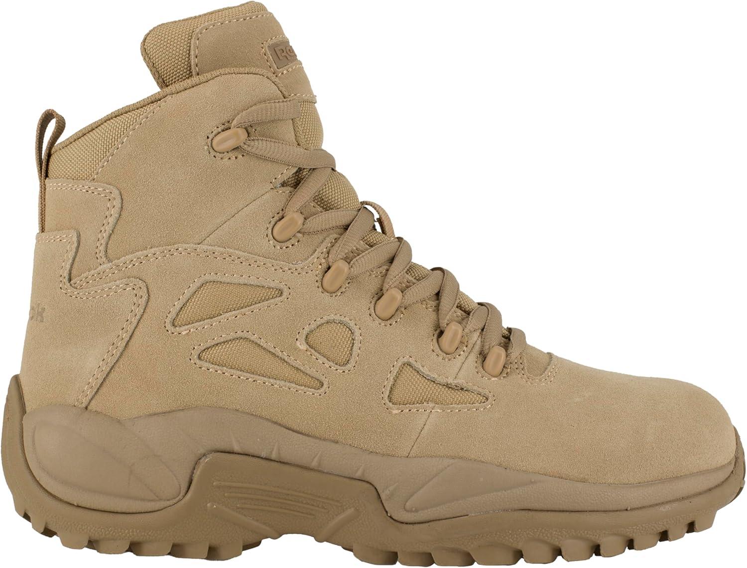 imageReebok Mens Rb8694 Rapid Response Rb Composite Toe 6quot Tactical Stealth Boot Sidezipper Desert Tan Military ampamp Tactical BootsTan