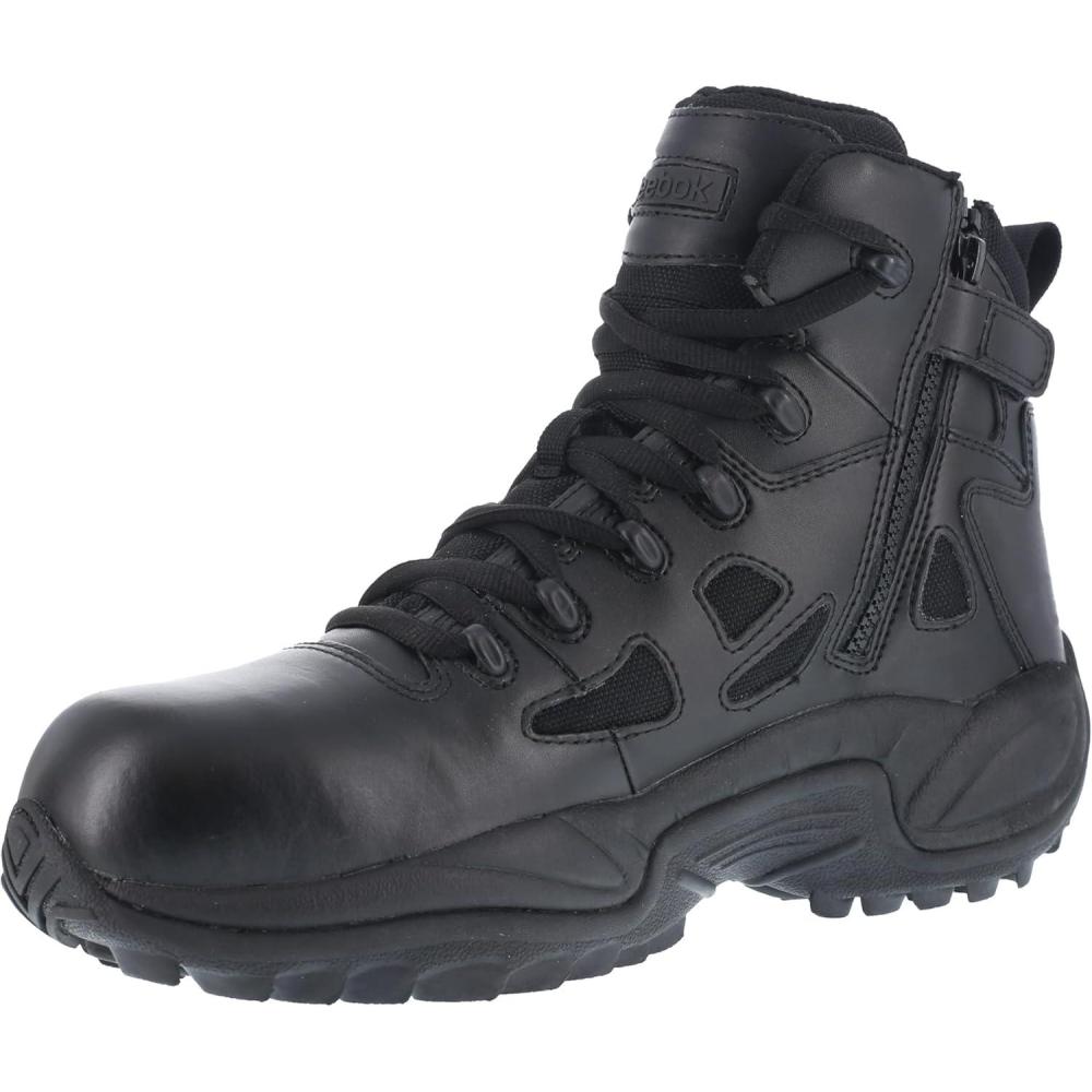imageReebok Mens Rb8694 Rapid Response Rb Composite Toe 6quot Tactical Stealth Boot Sidezipper Desert Tan Military ampamp Tactical BootsBlack
