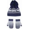 imageReebok 2Piece BabyToddler Winter Hat and Gripped Mittens Knitted Pom Beanie ampamp AntiSlip Gloves Cold Weather AccessoriesVector NavyLight Gray