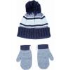 imageReebok 2Piece BabyToddler Winter Hat and Mittens Set Warm Knitted Pom Beanie ampamp Gloves Kids Cozy Cold Weather AccessoriesVector NavyLight Blue