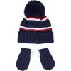 imageReebok 2Piece BabyToddler Winter Hat and Mittens Set Warm Knitted Pom Beanie ampamp Gloves Kids Cozy Cold Weather AccessoriesVector NavyRed