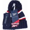 imageReebok 2Piece BabyToddler Winter Hat and Mittens Set Warm Knitted Pom Beanie ampamp Gloves Kids Cozy Cold Weather AccessoriesVector NavyRed
