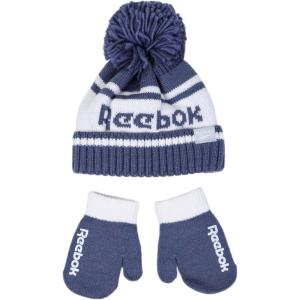 imageReebok 2Piece BabyToddler Winter Hat and Gripped Mittens Knitted Pom Beanie ampamp AntiSlip Gloves Cold Weather AccessoriesFolkstoneIvory