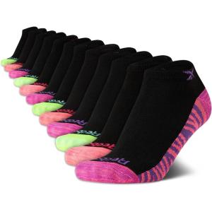 imageReebok Girls Low Cut Socks  12 Pack Lightweight Breathable Low Cut No Show Socks for Girls  Girls Athletic SocksBlack Assorted