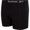 imageReebok Girls Bike Shorts  4 Pack Stretch Performance Dance Cartwheel Shorts for Girls  Seamless Underwear Shorties 616All BlackWhite Logo