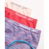 imageReebok Girls Brief Panties  3 Pack Breathable Hipster Stretch Panties  Seamless Underwear for Girls Sizes 616Blue SpacedyePinkRed