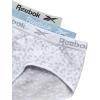 imageReebok Girls Brief Panties  3 Pack Breathable Hipster Stretch Panties  Seamless Underwear for Girls Sizes 616Faded DenimLight GreyGrey Jacquard