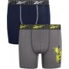 imageReebok Boys Boxer Briefs  2 Pack Underwear Sport Soft Performance Boxer Briefs  Kids Boxer Briefs Underwear for Boys 618Smoked GreyNavy