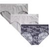 imageReebok Girls Brief Panties  3 Pack Breathable Hipster Stretch Panties  Seamless Underwear for Girls Sizes 616JacquardSharkskinGray