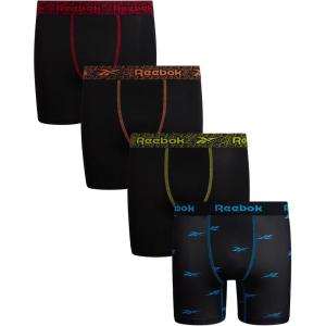 imageReebok Boys Boxer Briefs  3 Pack Soft Comfort Performance Stretch Boys Underwear  Breathable Boxers for Boy 618BlackBlack Print