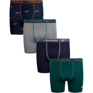 imageReebok Boys Boxer Briefs  3 Pack Soft Comfort Performance Stretch Boys Underwear  Breathable Boxers for Boy 618GreenMarine BlueGreyMaritime Blue Print