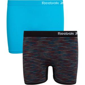imageReebok Girls Bike Shorts  2 Pack Stretch Performance Dance Cartwheel Shorts for Girls  Seamless Underwear Shorties 616Black SpacedyeBlue