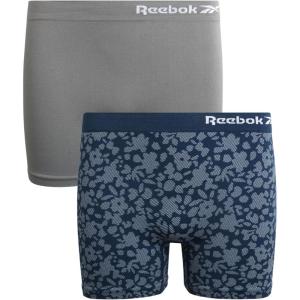 imageReebok Girls Bike Shorts  2 Pack Stretch Performance Dance Cartwheel Shorts for Girls  Seamless Underwear Shorties 616Blue JacquardGrey