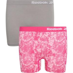 imageReebok Girls Bike Shorts  2 Pack Stretch Performance Dance Cartwheel Shorts for Girls  Seamless Underwear Shorties 616PinkGrey