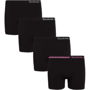 imageReebok Girls Bike Shorts  4 Pack Stretch Performance Dance Cartwheel Shorts for Girls  Seamless Underwear Shorties 616All Black