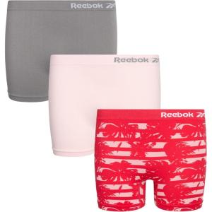 imageReebok Girls Boy Shorts  3 Pack Soft Stretch Seamless Underwear Panties Cartwheel Shorts for Girls Sizes 616SharkskinRose PinkCrimson Pink Jacquard