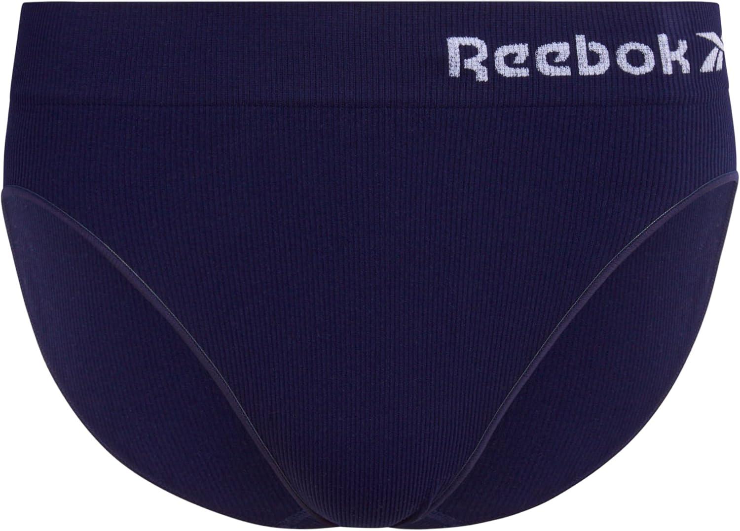imageReebok Womens Briefs Underwear  8 Pack Seamless Stretch Performance High Cut or Boy Shorts Panties for Women Sizes SXLCoronet BlueShakskinLotusEvening Blue