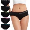 imageReebok Hipster Panties for Women  5 Pack Stretch Performance Seamless Underwear with Relaxed Tagless Waist SXLBlack