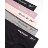 imageReebok Hipster Panties for Women  5 Pack Stretch Performance Seamless Underwear with Relaxed Tagless Waist SXLBlackCream PinkRoseSharkskinBlack Jacquard