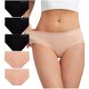 imageReebok Hipster Panties for Women  5 Pack Stretch Performance Seamless Underwear with Relaxed Tagless Waist SXLBlackRose Dust