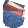 imageReebok Hipster Panties for Women  5 Pack Stretch Performance Seamless Underwear with Relaxed Tagless Waist SXLBlue Stripe MelangeLotusCharcoal HeatherLilasDeep Taupe