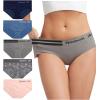 imageReebok Hipster Panties for Women  5 Pack Stretch Performance Seamless Underwear with Relaxed Tagless Waist SXLEvening BlueBlueLotusSharkskinJacquard