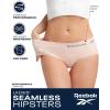 imageReebok Hipster Panties for Women  5 Pack Stretch Performance Seamless Underwear with Relaxed Tagless Waist SXLJacquardBlackened PearlLotusGrapewineBlack