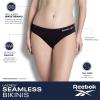 imageReebok Womens Bikini Underwear  5 Pack Stretch Performance Seamless Bikini Briefs  Breathable Underwear for Women SXLWhite StripeCoronet BlueSharkskinToadstoolBlack