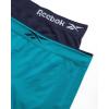 imageReebok Womens Boy Shorts Underwear  2 Pack Performance Mid Length Boyshort Panties  Seamless Underwear for Women SXLDeep LakeEvening Blue
