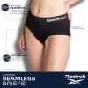 imageReebok Womens Briefs Underwear  4 Pack Seamless Stretch Performance High Cut or Boyshorts Panties for Women Sizes SXLDark Denim JacquardOrchid HushEvening BlueWhite Stripe Melange
