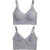 imageReebok Womens Everyday Bras  4 Pack Soft Stretch Performance Longline Bonded Cami Bralette  Seamless Bras for Women SLBright PeachSteel Grey4pk