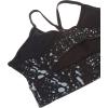 imageReebok Womens WOR Tri Back Medium Impact Training Sports BraBlackWhiteGraphic Print