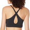 imageReebok Womens WOR Tri Back Medium Impact Training Sports BraNight BlackWhite LogoCross Back
