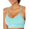 imageReebok Womens WOR Tri Back Medium Impact Training Sports BraSemi Classic TealSmall White Logo