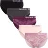 imageReebok Womens Bikini Underwear  5 Pack Stretch Performance Seamless Bikini Briefs  Breathable Underwear for Women SXLJacquardBlackened PearlLotusGrapewine SpacedyeBlack