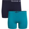 imageReebok Womens Boy Shorts Underwear  2 Pack Performance Mid Length Boyshort Panties  Seamless Underwear for Women SXLDeep LakeEvening Blue