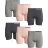 imageReebok Womens Boy Shorts Underwear  6 Pack Seamless Long Leg Boyshorts Panties for Women S3X available in Plus SizeBlackened Pearl LotusLight Grey Melange
