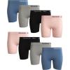 imageReebok Womens Boy Shorts Underwear  8 Pack Seamless Long Leg Boyshorts Panties for Women S3X available in Plus SizeLotusBlackLight Grey MelangeBlue