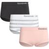 imageReebok Womens Briefs  3 Pack Performance High Waisted Seamless Underwear for Women Sizes SXL Extended Plus Size 1X3XWhite StripeLotusBlackened Pearl