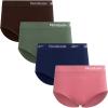 imageReebok Womens Briefs  4 Pack Breathable Ribbed Knit High Waisted Brief Panties  Seamless Underwear for Women MXLDark ForrestEvening BlueFoxgloveJava