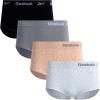 imageReebok Womens Briefs Underwear  4 Pack Seamless Stretch Performance High Cut or Boyshorts Panties for Women Sizes SXLRose DustSharkskinBlackNatural