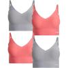 imageReebok Womens Everyday Bras  4 Pack Soft Stretch Performance Longline Bonded Cami Bralette  Seamless Bras for Women SLBright PeachSteel Grey4pk