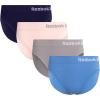 imageReebok Womens High Cut Underwear  4 Pack Breathable Soft Stretch MidRise Waist Brief Panties for Women Sizes SXLCoronet BlueShakskinLotusEvening Blue