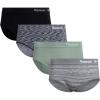 imageReebok Womens Plus Size Hipster Panties  4 Pack Performance Seamless Underwear for Women Made to Fit Your Curves 1X3XGreenLilyBlackBlack