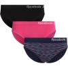 imageReebok Womens Underwear  3 Pack Microfiber Seamless Womens Bikini Panties  Breathable Underwear for Women SXLScuba BlueBeetroot PurpleBlack